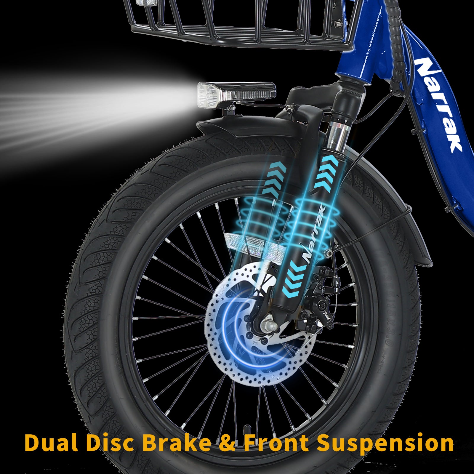 Electric Tricycle with Peak 1100W Motor, 624WH Removable Battery and Large Baskets 48V 13Ah 500W