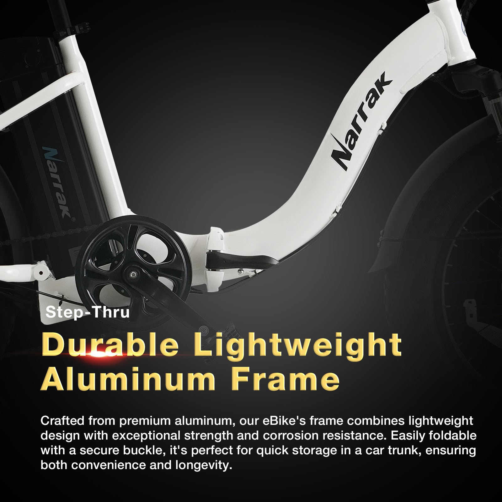 Folding Electric Bicycle with Peak 1100W Motor 48V 13AH 624WH Removable Battery Step Over / Thru E-Bike