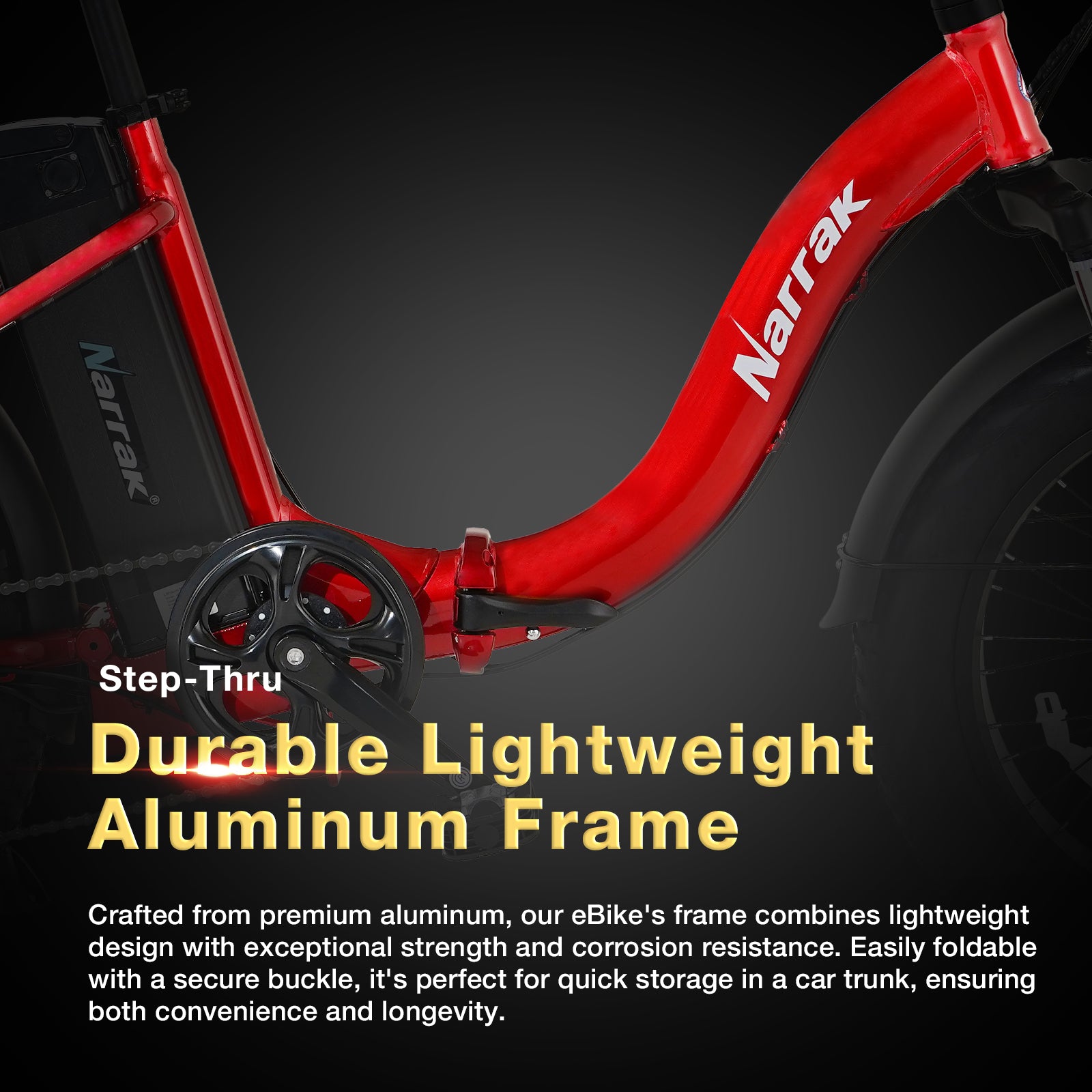 Folding Electric Bicycle with Peak 1100W Motor 48V 13AH 624WH Removable Battery Step Over / Thru E-Bike