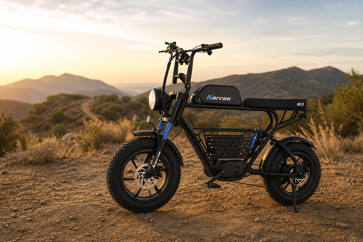 Best electric dirt bike 2026 — Narrak fat-tire dirt-style e-bike on trail