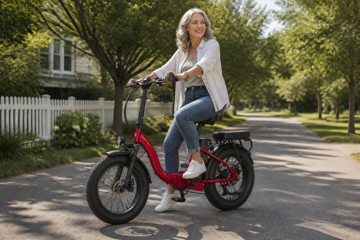 Step thru bike — Narrak S129 step-through folding ebike with open frame