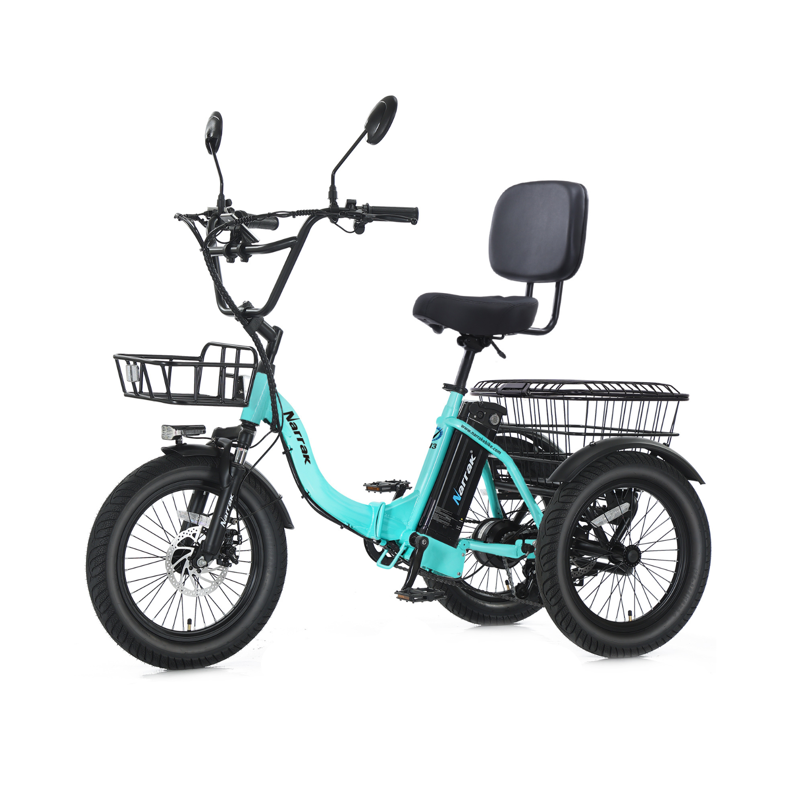 Narrak Electric Trike N6 Blue Lift Up SeatPost Utility Trike, 20MPH