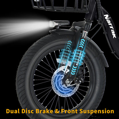 Electric Tricycle with Peak 700W Motor, 468WH Removable Battery and Large Baskets 36V 13Ah 350W