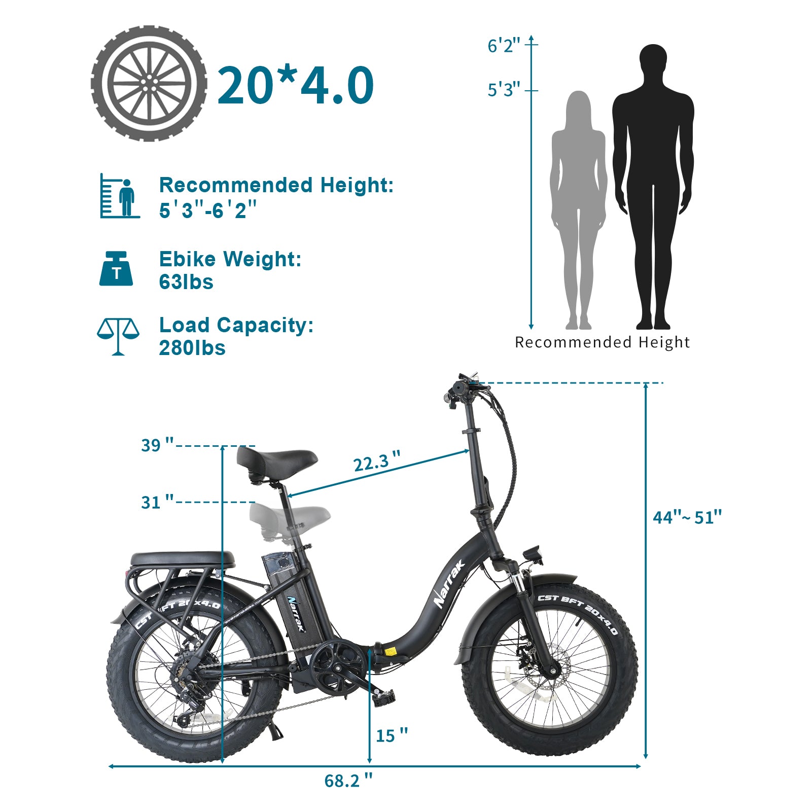 Folding Electric Bicycle with Peak 1100W Motor 48V 13AH 624WH Removable Battery Step Over / Thru E-Bike