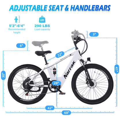 Electric Mountain Step Over E-Bike White