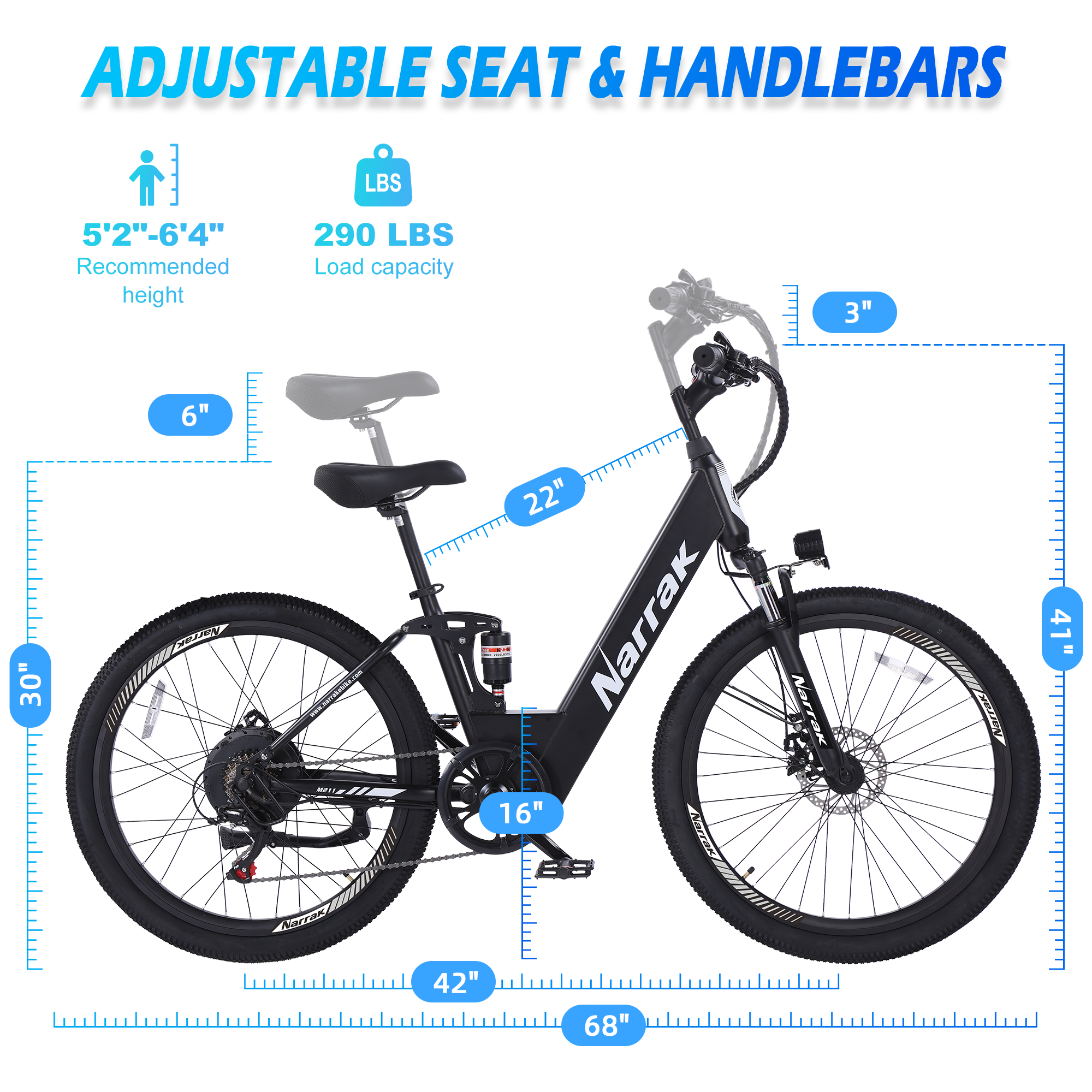 Electric Mountain Step Thru E-Bike Black