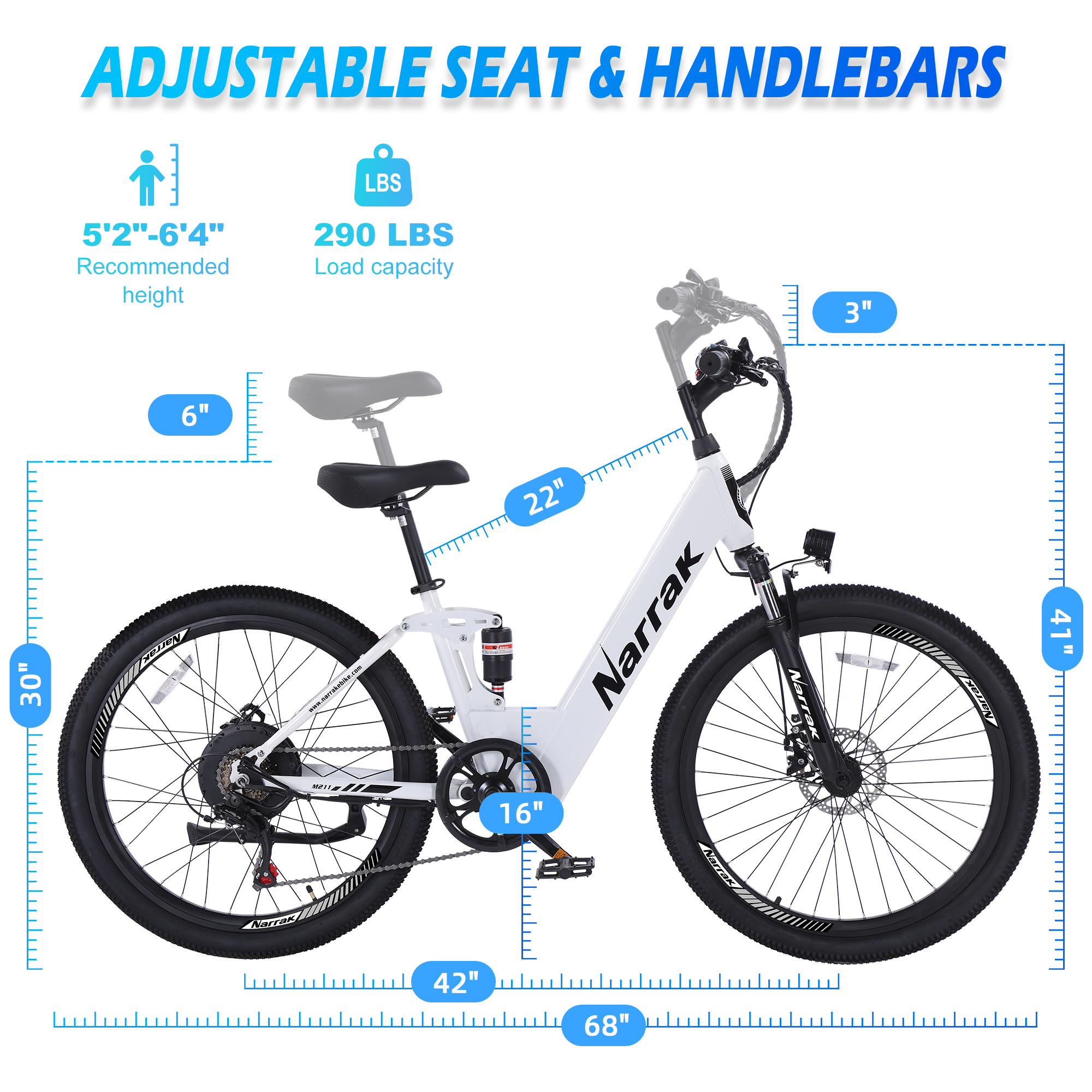 Electric Mountain Step Thru E-Bike Black