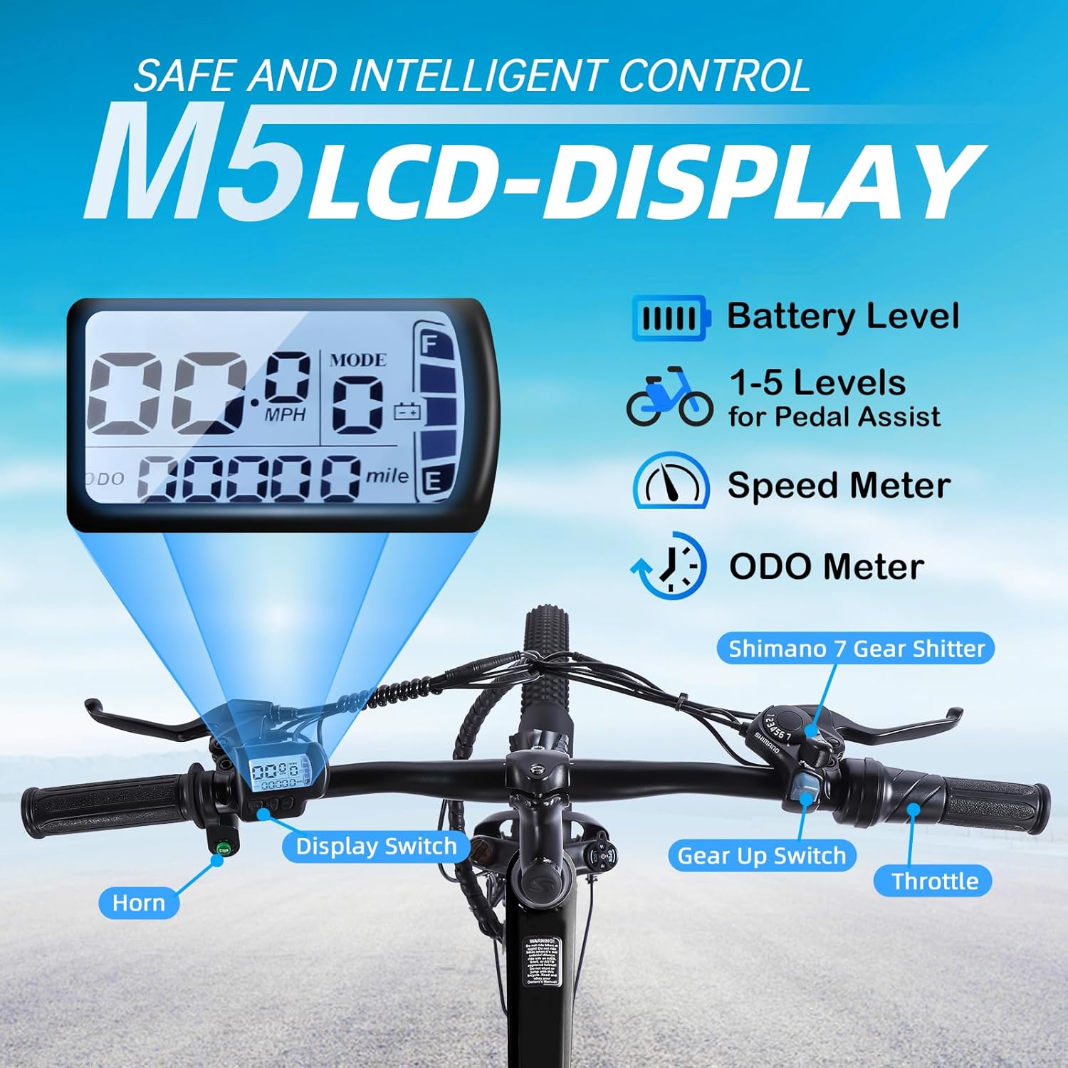 540W Peak Motor 36V 10.4AH Removable Battery Mountain Bike Black