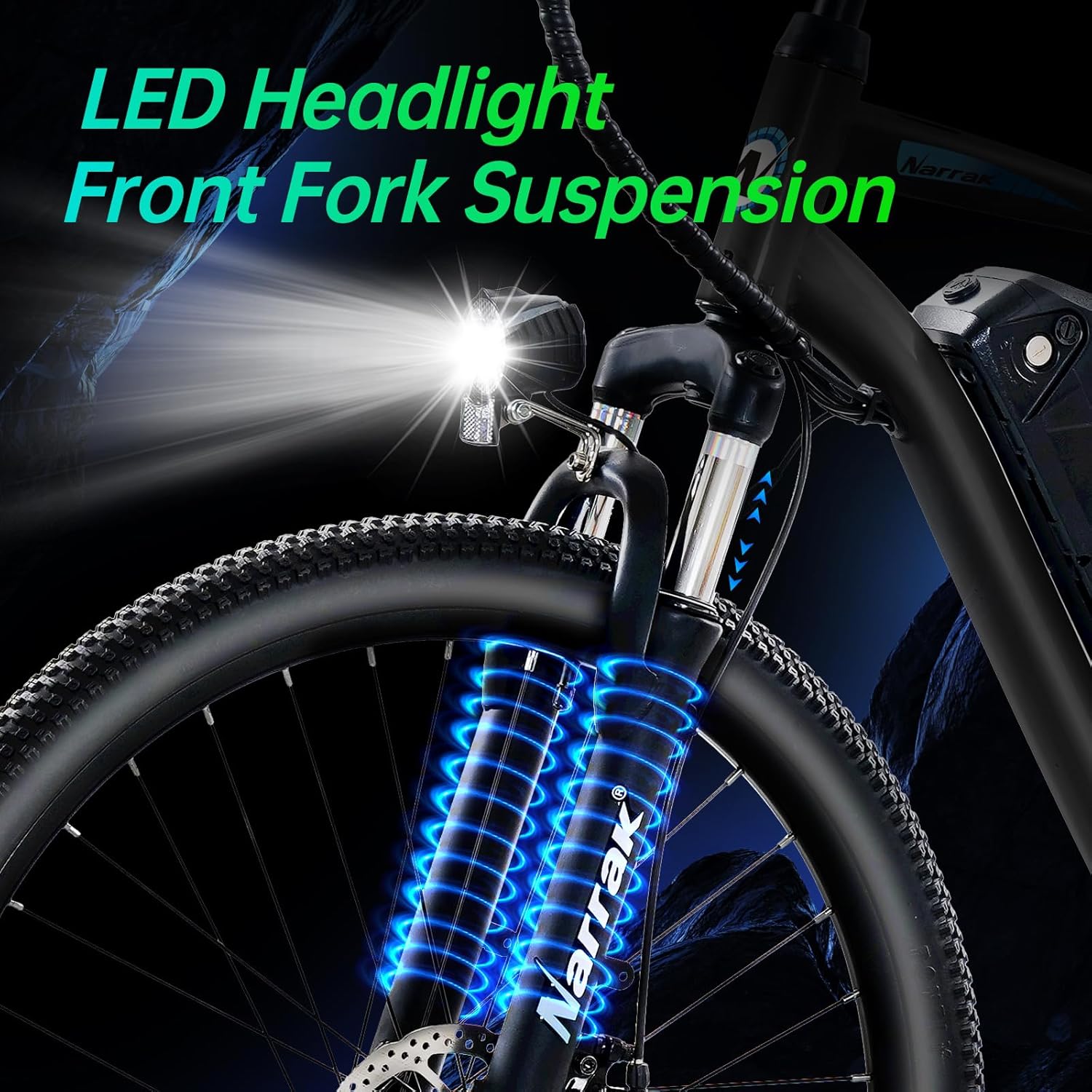 540W Peak Motor 36V 10.4AH Removable Battery Mountain Bike Black