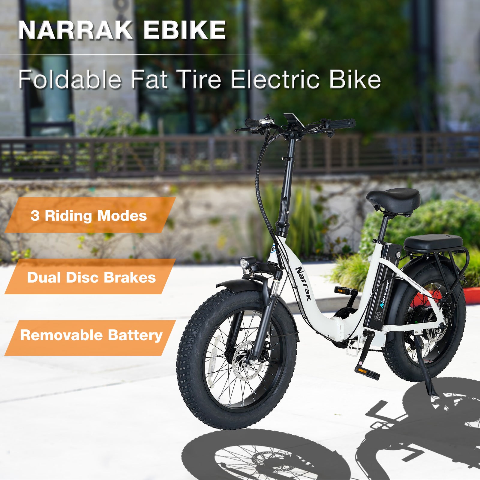 Folding Electric Bicycle with Peak 1100W Motor 48V 13AH 624WH Removable Battery Step Over / Thru E-Bike