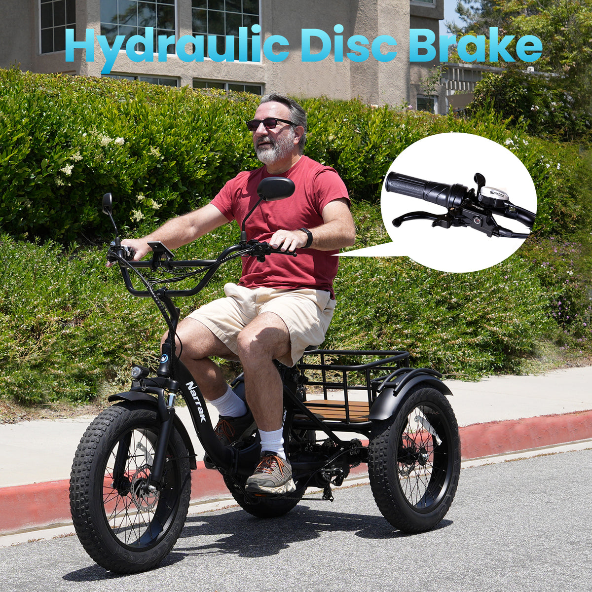 S180 Folding E-Trike: Hydraulic Diff, 50-Mi | Narrak – Narrak E-Bike