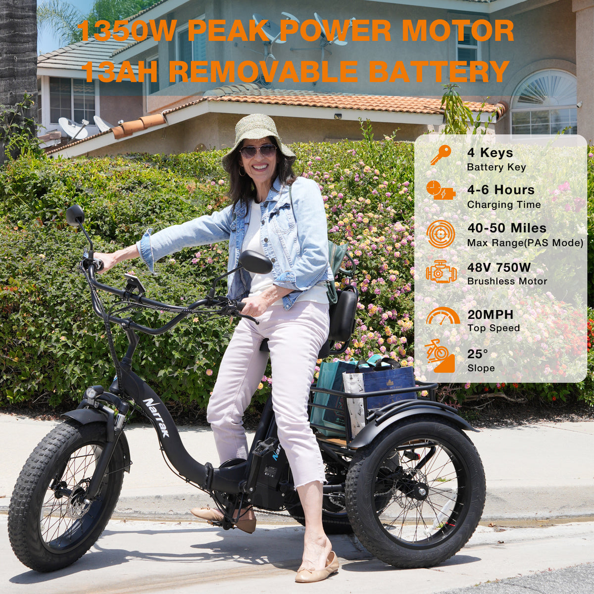 S180 Folding E-Trike: Hydraulic Diff, 50-Mi | Narrak – Narrak E-Bike