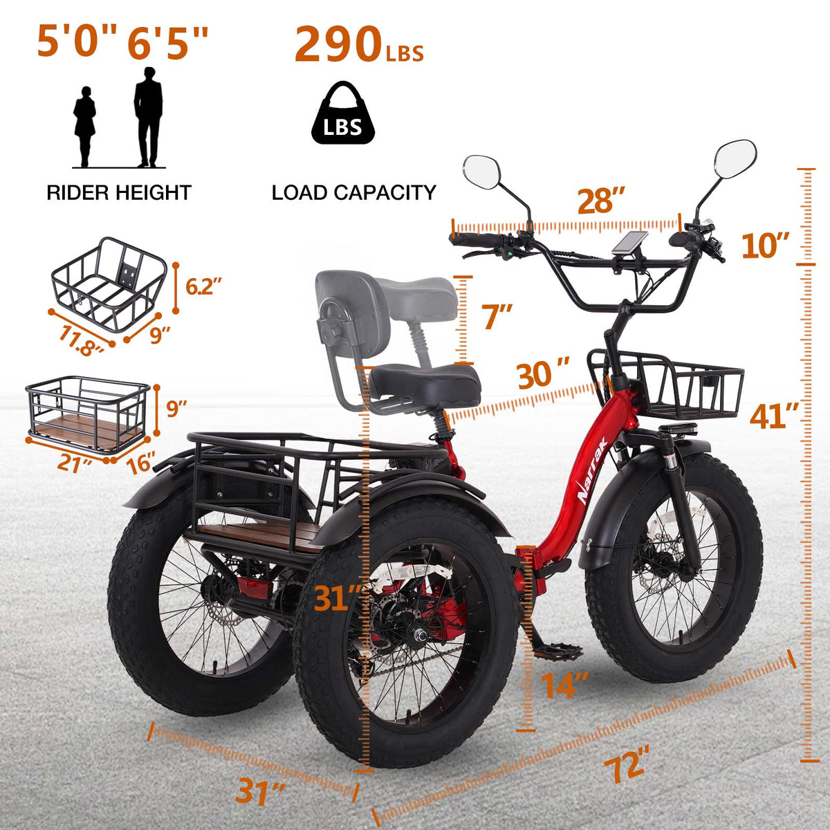 Diff Bike Types S180 Folding E-Trike: Hydraulic Diff, 50-Mi | Narrak – Narrak E-Bike