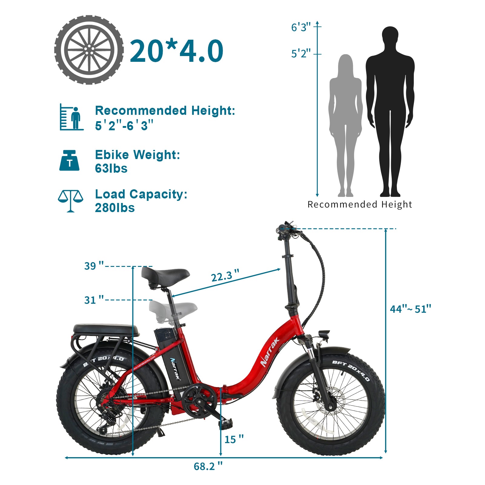 Folding Electric Bicycle with Peak 1100W Motor 48V 13AH 624WH Removable Battery Step Over / Thru E-Bike