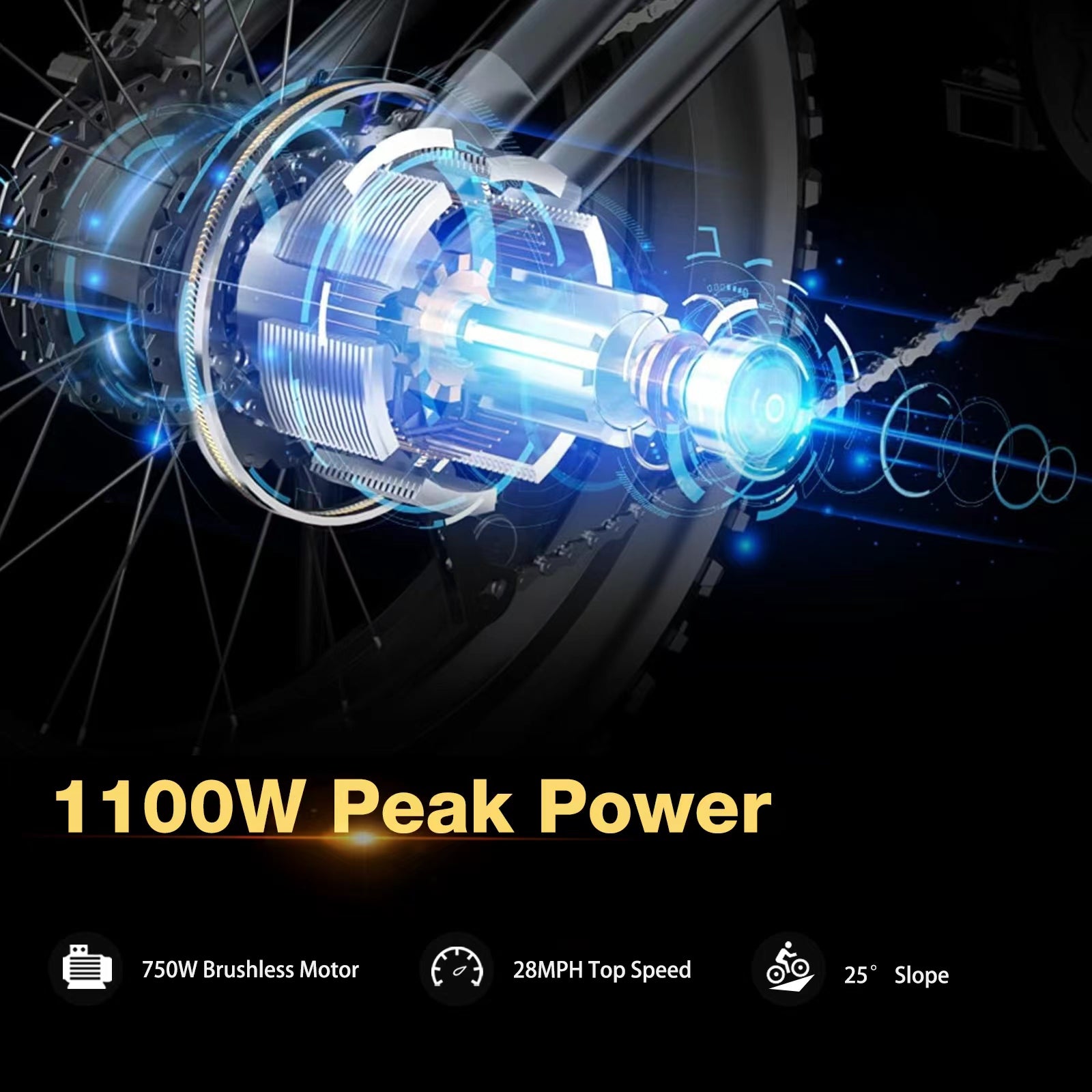 Folding Electric Bicycle with Peak 1100W Motor 48V 13AH 624WH Removable Battery Step Over / Thru E-Bike