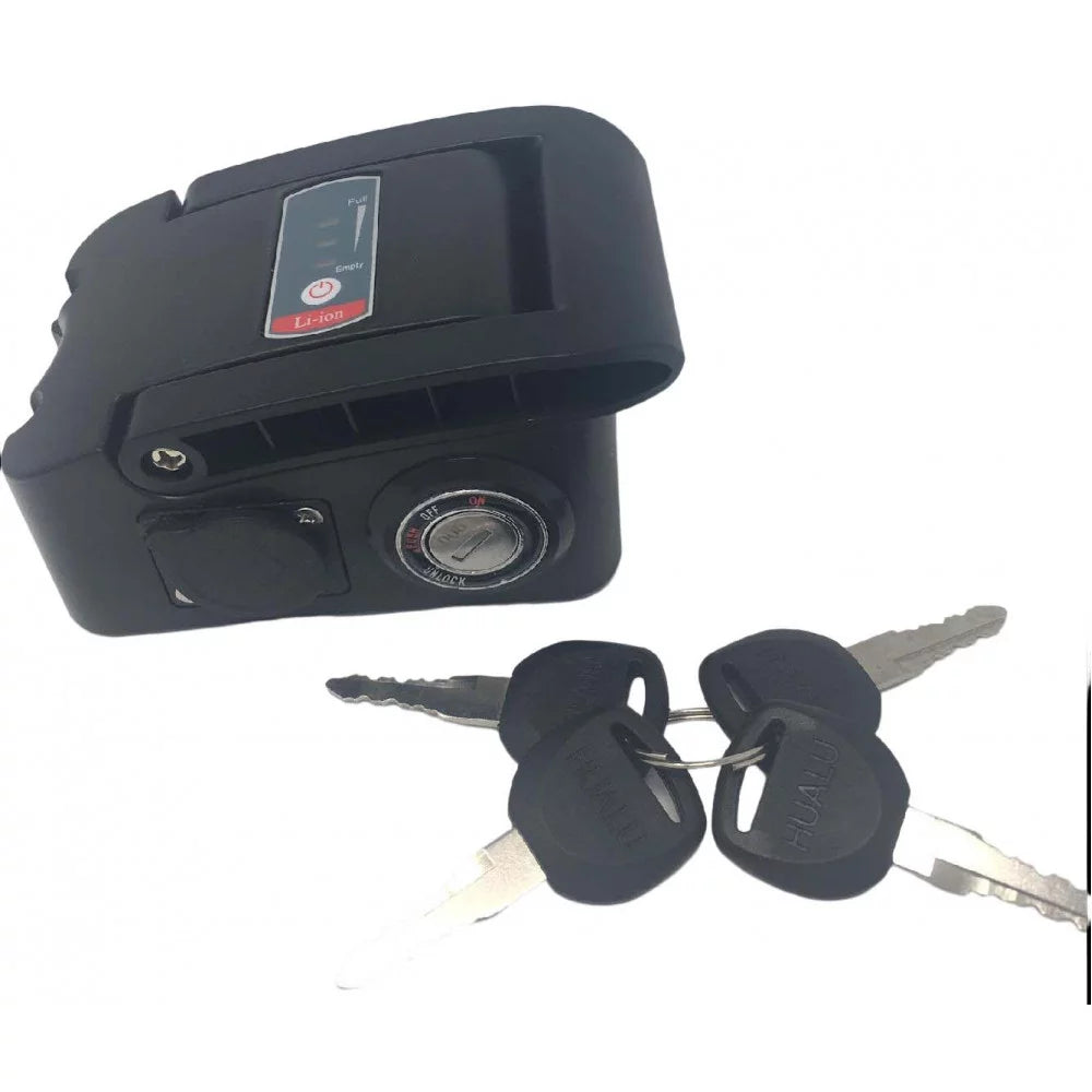 Narrak Electric Bicycle Battery Top Cover with Lock Key Switch and Charge Port for Four Keys Included