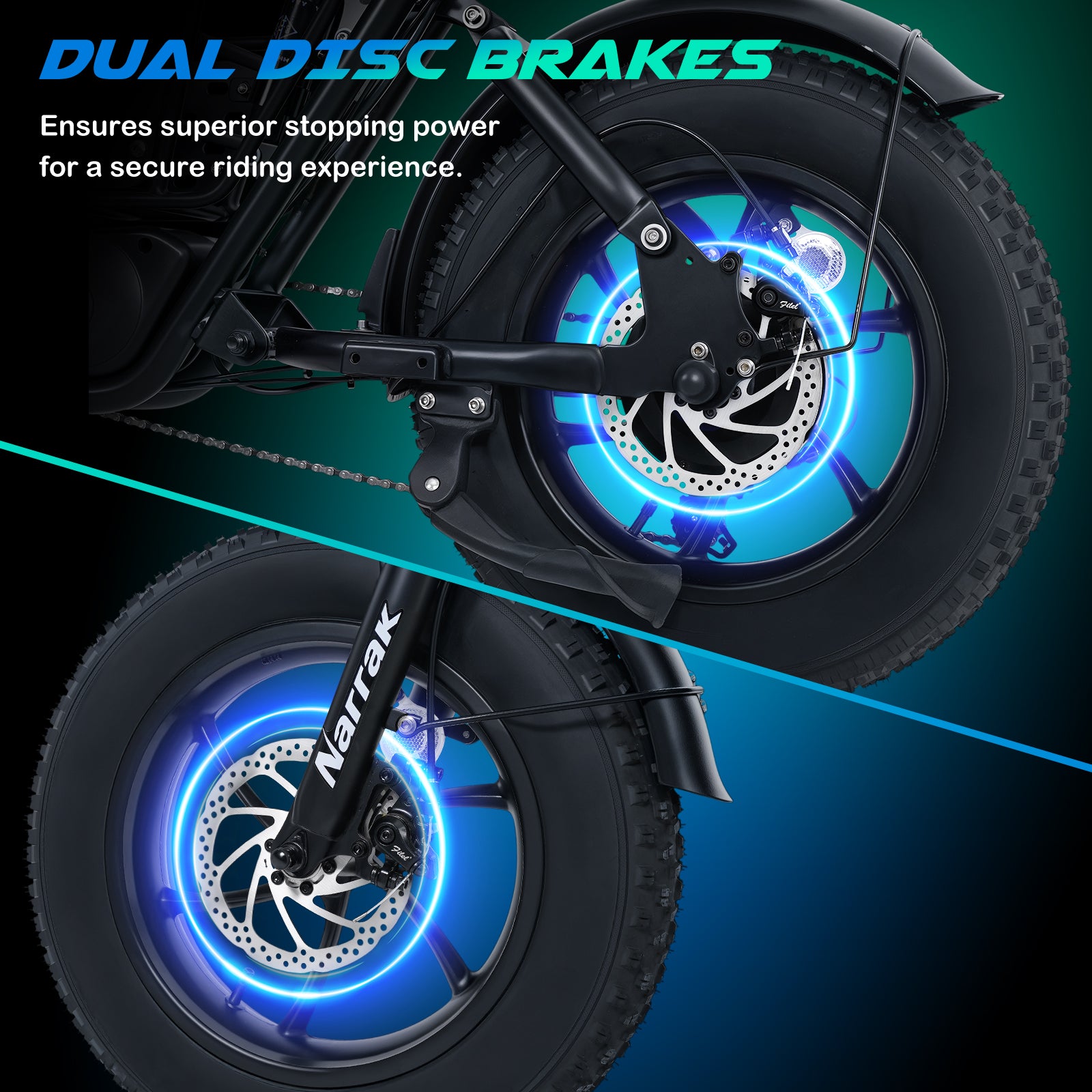 1100W Peak Motor 16"x 4.0 Fat Tires 48V 13AH Removable Battery Dirt E-Bike