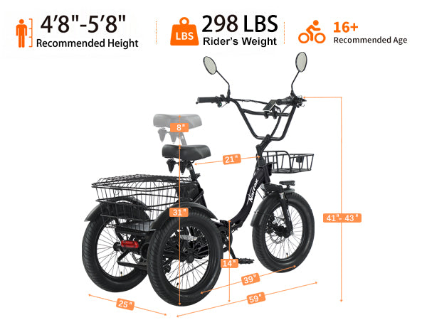 Electric Trike N3: 700W Peak, 40-Mi Range | Narrak – Narrak E-Bike